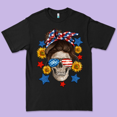 American Mom Skull Premium Tee Designed By Neo Western