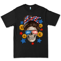 Black American mom skull Premium Tee - Neo Western