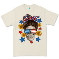 Bone American mom skull Premium Tee - Neo Western