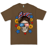 Cacao American mom skull Premium Tee - Neo Western