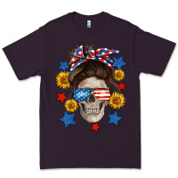 Plum American mom skull Premium Tee - Neo Western
