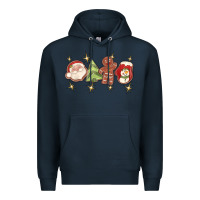Navy Christmas gingerbread cookies Premium Hoodie - texasbilliewilder