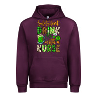 Mauve Wine St. Patrick's Safety first drink with a Nurse Urban Hoodie - OliviaCreatesArt