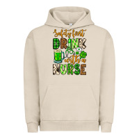 Pigment French Oak St. Patrick's Safety first drink with a Nurse Urban Hoodie - OliviaCreatesArt