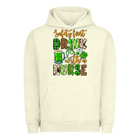 Pigment Pistachio St. Patrick's Safety first drink with a Nurse Urban Hoodie - OliviaCreatesArt