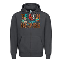 Smoke Teach Love Inspire With Leopard Zipper Hoodie - BundleAndBundleShop