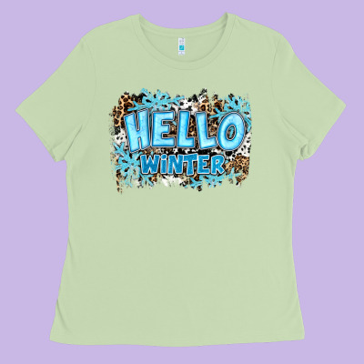Hello Winter Ladies Tee Designed By Ranaportraitstore