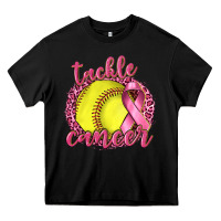 Black Tackle Cancer Softball Heavy Core Tee - texasbilliewilder