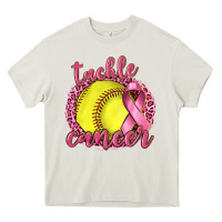 Cream Tackle Cancer Softball Heavy Core Tee - texasbilliewilder