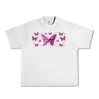 Floral Breast Cancer Butterfly Urban Heavy Tee | Teevron