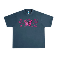 Midnight Navy floral breast cancer butterfly Urban Heavy Tee - Jasminsmagicworld