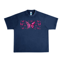 Navy floral breast cancer butterfly Urban Heavy Tee - Jasminsmagicworld