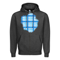 Charcoal Heather Winter Tartan Patch Zipper Hoodie - BundleAndBundleShop