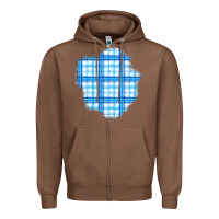 Chestnut Winter Tartan Patch Zipper Hoodie - BundleAndBundleShop
