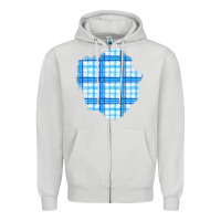 Dove Grey Winter Tartan Patch Zipper Hoodie - BundleAndBundleShop