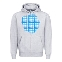Heather Grey Winter Tartan Patch Zipper Hoodie - BundleAndBundleShop