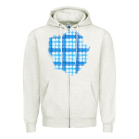 Oatmeal Heather Winter Tartan Patch Zipper Hoodie - BundleAndBundleShop