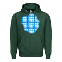 Sports Green Winter Tartan Patch Zipper Hoodie - BundleAndBundleShop