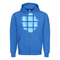 True Royal Winter Tartan Patch Zipper Hoodie - BundleAndBundleShop