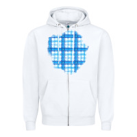 White Winter Tartan Patch Zipper Hoodie - BundleAndBundleShop