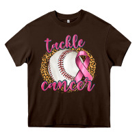 Chocolate Brown Tackle Cancer Baseball Heavy Core Tee - texasbilliewilder