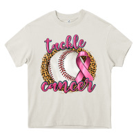 Cream Tackle Cancer Baseball Heavy Core Tee - texasbilliewilder