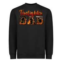 Black American Flag Firefighter Dad Heavyweight Sweatshirt - LillyAllenDesigns