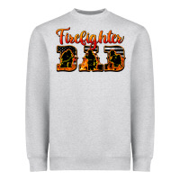 Heather Grey American Flag Firefighter Dad Heavyweight Sweatshirt - LillyAllenDesigns