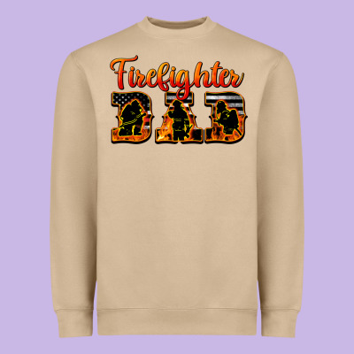 American Flag Firefighter Dad Heavyweight Sweatshirt Designed By Lillyallendesigns