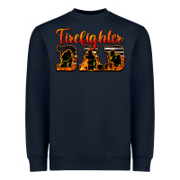 Navy American Flag Firefighter Dad Heavyweight Sweatshirt - LillyAllenDesigns