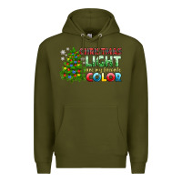 Army Green Christmas light are my favorite color Premium Hoodie - NancyCooperArtShop