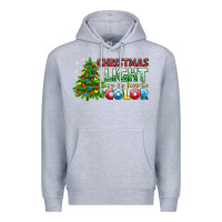 Heather Grey Christmas light are my favorite color Premium Hoodie - NancyCooperArtShop