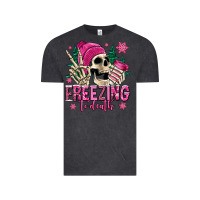 Vintage Black freezing to death winter skull Vintage Tee - Jasminsmagicworld
