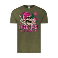 Vintage Olive freezing to death winter skull Vintage Tee - Jasminsmagicworld