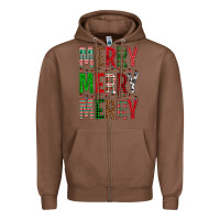 Chestnut Merry Merry Merry Christmas Zipper Hoodie - BundleAndBundleShop