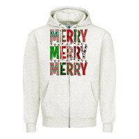 Merry Merry Merry Christmas Zipper Hoodie | Teevron