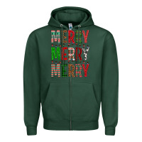 Sports Green Merry Merry Merry Christmas Zipper Hoodie - BundleAndBundleShop
