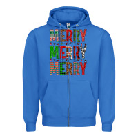 True Royal Merry Merry Merry Christmas Zipper Hoodie - BundleAndBundleShop