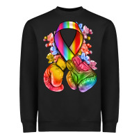 Black all color ribbon with boxing gloves Heavyweight Sweatshirt - NancyCooperArtShop