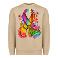 Mushroom all color ribbon with boxing gloves Heavyweight Sweatshirt - NancyCooperArtShop