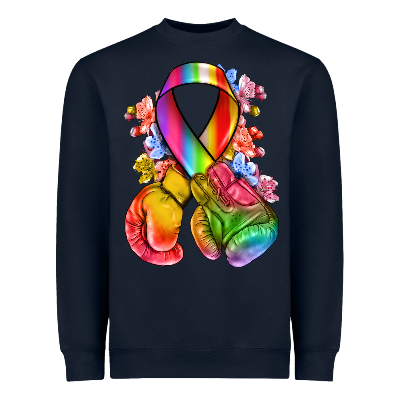 All Color Ribbon With Boxing Gloves Heavyweight Sweatshirt by NancyCooperArtShop | Teevron