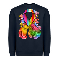 Navy all color ribbon with boxing gloves Heavyweight Sweatshirt - NancyCooperArtShop