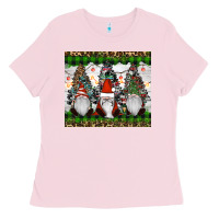 Bubblegum Pink gnomes Christmas Ladies Tee - RanaPortraitStore