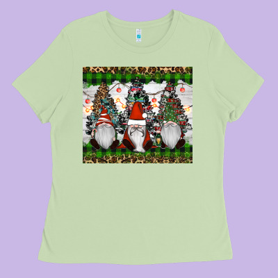 Gnomes Christmas Ladies Tee Designed By Ranaportraitstore