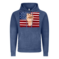 Vintage Denim american flag with hand Vintage Hoodie - Artiststas