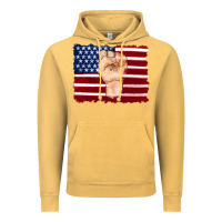 Vintage Mustard american flag with hand Vintage Hoodie - Artiststas