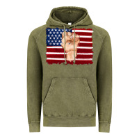 Vintage Olive american flag with hand Vintage Hoodie - Artiststas