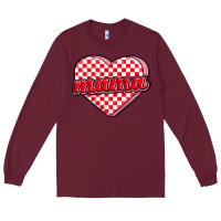 Burgundy valentine mama Long Sleeve Tee - MaliasSmallBusiness