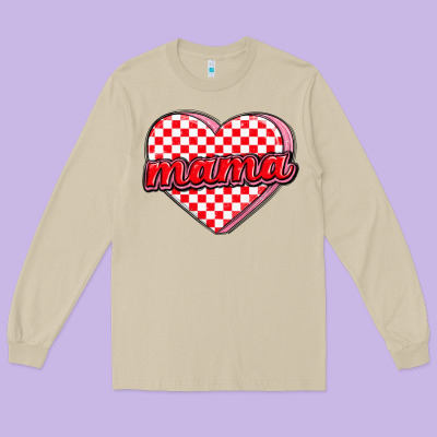 Valentine Mama Long Sleeve Tee Designed By Maliassmallbusiness