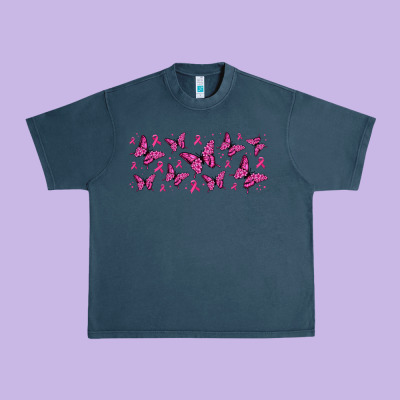 Breast Cancer Butterflies Urban Heavy Tee Designed By Jasminsmagicworld